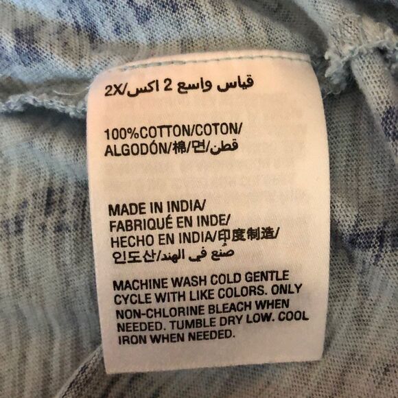 Style & Co Blue Tie Dye Plus Sized Tee Shirt 2X - Picture 12 of 12